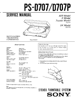 Sony PS-D707P - Service Manual 
